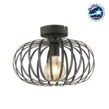 GLOBOSTAR® STAR 202-0051 MODERN CEILING GRID LIGHT 1 X E27 IP20 BLACK METAL - L40 X W40 X H27CM