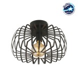 GLOBOSTAR® STAR 202-0054 MODERN CEILING GRID LIGHT 1 X E27 IP20 BLACK METAL - L40 X W40 X H27CM