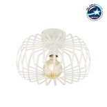 GLOBOSTAR® STAR 202-0055 MODERN CEILING GRID LIGHT 1 X E27 IP20 WHITE METAL - L40 X W40 X H27CM