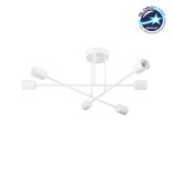 GloboStar® SPIDI 203-0113 Μοντέρνο Φωτιστικό Οροφής Πλέγμα Πολύφωτο 6 x E27 IP20 Λευκό Μέταλλο - Μ61 x Π61 x Υ37cm