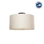 GloboStar® CILIO 203-0149 Μοντέρνο Φωτιστικό Οροφής Καπέλο Μονόφωτο 1 x E27 IP20 Λευκό Ύφασμα - Μ30 x Π30 x Υ21cm
