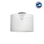 GloboStar® CILIO 203-0150 Μοντέρνο Φωτιστικό Οροφής Καπέλο Μονόφωτο 1 x E27 IP20 Λευκό Διάτρητο Ύφασμα - Μ30 x Π30 x Υ21cm