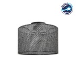 GloboStar® CILIO 203-0152 Μοντέρνο Φωτιστικό Οροφής Καπέλο Μονόφωτο 1 x E27 IP20 Μαύρο Διάτρητο Ύφασμα - Μ30 x Π30 x Υ21cm