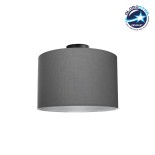 GloboStar® CILIO 203-0153 Μοντέρνο Φωτιστικό Οροφής Καπέλο Μονόφωτο 1 x E27 IP20 Γκρι Ύφασμα - Μ38 x Π38 x Υ21cm