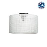 GloboStar® CILIO 203-0155 Μοντέρνο Φωτιστικό Οροφής Καπέλο Μονόφωτο 1 x E27 IP20 Λευκό Διάτρητο Ύφασμα - Μ38 x Π38 x Υ21cm