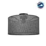GloboStar® CILIO 203-0157 Μοντέρνο Φωτιστικό Οροφής Καπέλο Μονόφωτο 1 x E27 IP20 Μαύρο Διάτρητο Ύφασμα - Μ38 x Π38 x Υ21cm
