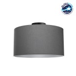 GloboStar® CILIO 203-0158 Μοντέρνο Φωτιστικό Οροφής Καπέλο Μονόφωτο 1 x E27 IP20 Γκρι Διάτρητο Ύφασμα - Μ38 x Π30 x Υ21cm