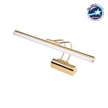 GloboStar® REFINE 203-0185 Φωτιστικό Τοίχου - Απλίκα LED 7W 640lm 120° AC 220-240V IP44 Θερμό Λευκό 2700K Χρυσό - Μ35 x Π25 x Υ9cm - 2 Xρόνια Εγγύηση