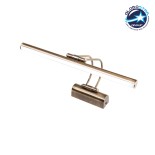 GloboStar® REFINE 203-0186 Φωτιστικό Τοίχου - Απλίκα LED 7W 640lm 120° AC 220-240V IP44 Θερμό Λευκό Μπρονζέ - Μ35 x Π25 x Υ9cm - 2 Xρόνια Εγγύηση