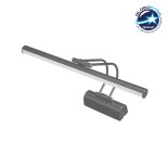 GloboStar® REFINE 203-0188 Φωτιστικό Τοίχου - Απλίκα LED 7W 640lm 120° AC 220-240V IP44 Θερμό Λευκό Μαύρο - Μ35 x Π25 x Υ9cm - 2 Xρόνια Εγγύηση