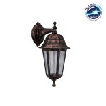 GloboStar® VITRO 203-0196 Vintage Επιτοίχιο Φωτιστικό Φαναράκι Μονόφωτο 1 x E27 IP44 Χάλκινο Πλαστικό - Μ19 x Π16 x Υ34cm