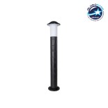 GloboStar® GARDENIO 203-0247 Μοντέρνο Επιδαπέδιο Φωτιστικό Κολωνάκι Κήπου Μονόφωτο 1 x E27 IP44 Μαύρο Πλαστικό Σώμα - Μ15 x Π15 x Υ85cm