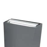 GloboStar® TRIANDE 60555 Φωτιστικό Τοίχου - Απλίκα Αρχιτεκτονικού Φωτισμού Εσωτερικού/Εξωτερικού Χώρου Up & Down LED 10W 1200lm 5° & 60° AC 220-240V Αδιάβροχο IP65 Μ8.5 x Π8.5 x Υ20cm - Φυσικό Λευκό 4500K - Γκρι Ανθρακί - Bridgelux Chip - 3 Χρόνια Εγγύηση