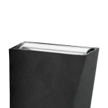GloboStar® TRIANDE 60556 Φωτιστικό Τοίχου - Απλίκα Αρχιτεκτονικού Φωτισμού Εσωτερικού/Εξωτερικού Χώρου Up & Down LED 10W 1200lm 5° & 60° AC 220-240V Αδιάβροχο IP65 Μ8.5 x Π8.5 x Υ20cm - Φυσικό Λευκό 4500K - Μαύρο - Bridgelux Chip - 3 Χρόνια Εγγύηση