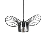 GloboStar® LUMINOVA 61462 Μοντέρνο Κρεμαστό Φωτιστικό Πλέγμα Μονόφωτο 1 x E27 IP20 Μαύρο Σχοινί με Μαύρο Σύρμα - Μ40 x Π40 x Υ20cm