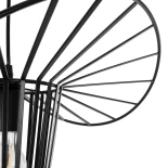 GloboStar® LUMINOVA 61462 Μοντέρνο Κρεμαστό Φωτιστικό Πλέγμα Μονόφωτο 1 x E27 IP20 Μαύρο Σχοινί με Μαύρο Σύρμα - Μ40 x Π40 x Υ20cm