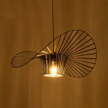 GloboStar® LUMINOVA 61464 Μοντέρνο Κρεμαστό Φωτιστικό Πλέγμα Μονόφωτο 1 x E27 IP20 Μαύρο Σχοινί με Μαύρο Σύρμα - Μ60 x Π60 x Υ25cm