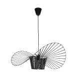 GloboStar® LUMINOVA 61464 Μοντέρνο Κρεμαστό Φωτιστικό Πλέγμα Μονόφωτο 1 x E27 IP20 Μαύρο Σχοινί με Μαύρο Σύρμα - Μ60 x Π60 x Υ25cm