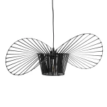 GloboStar® LUMINOVA 61464 Μοντέρνο Κρεμαστό Φωτιστικό Πλέγμα Μονόφωτο 1 x E27 IP20 Μαύρο Σχοινί με Μαύρο Σύρμα - Μ60 x Π60 x Υ25cm