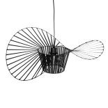 GloboStar® LUMINOVA 61464 Μοντέρνο Κρεμαστό Φωτιστικό Πλέγμα Μονόφωτο 1 x E27 IP20 Μαύρο Σχοινί με Μαύρο Σύρμα - Μ60 x Π60 x Υ25cm