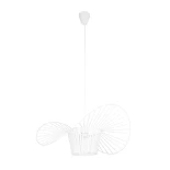 GloboStar® LUMINOVA 61465 Μοντέρνο Κρεμαστό Φωτιστικό Πλέγμα Μονόφωτο 1 x E27 IP20 Λευκό Σχοινί με Λευκό Σύρμα - Μ60 x Π60 x Υ25cm