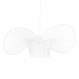 GloboStar® LUMINOVA 61465 Μοντέρνο Κρεμαστό Φωτιστικό Πλέγμα Μονόφωτο 1 x E27 IP20 Λευκό Σχοινί με Λευκό Σύρμα - Μ60 x Π60 x Υ25cm