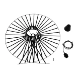 GloboStar® LUMINOVA 61466 Μοντέρνο Κρεμαστό Φωτιστικό Πλέγμα Μονόφωτο 1 x E27 IP20 Μαύρο Ύφασμα με Μαύρο Μέταλλο - Μ80 x Π80 x Υ30cm