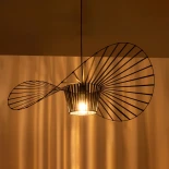 GloboStar® LUMINOVA 61466 Μοντέρνο Κρεμαστό Φωτιστικό Πλέγμα Μονόφωτο 1 x E27 IP20 Μαύρο Ύφασμα με Μαύρο Μέταλλο - Μ80 x Π80 x Υ30cm