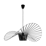 GloboStar® LUMINOVA 61466 Μοντέρνο Κρεμαστό Φωτιστικό Πλέγμα Μονόφωτο 1 x E27 IP20 Μαύρο Ύφασμα με Μαύρο Μέταλλο - Μ80 x Π80 x Υ30cm