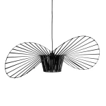 GloboStar® LUMINOVA 61466 Μοντέρνο Κρεμαστό Φωτιστικό Πλέγμα Μονόφωτο 1 x E27 IP20 Μαύρο Ύφασμα με Μαύρο Μέταλλο - Μ80 x Π80 x Υ30cm