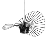 GloboStar® LUMINOVA 61466 Μοντέρνο Κρεμαστό Φωτιστικό Πλέγμα Μονόφωτο 1 x E27 IP20 Μαύρο Ύφασμα με Μαύρο Μέταλλο - Μ80 x Π80 x Υ30cm