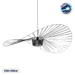 GLOBOSTAR® LUMINOVA 61468 Μοντέρνο Κρεμαστό Φωτιστικό Οροφής με Ντουί 1 x E27 AC 220-240V IP20 - Μαύρο - Μ140 x Π140 x Υ30cm