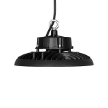 GLOBOSTAR® INDUSTRY 61500 Βιομηχανικό Φωτιστικό Καμπάνα High Bay UFO LED 100W 15000lm SDCM<5 90° AC 85-265V Αδιάβροχο IP65 IK08 Φυσικό Λευκό 5000K - 175 x Sanan Opto SMD Chip & TÜV SÜD Driver - Μαύρο Χυτό Αλουμίνιο - Μ26.5 x Π26.5 x Υ15cm - 5 Χρόνια Εγγύη