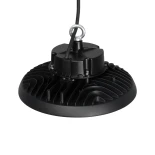 GLOBOSTAR® INDUSTRY 61500 Βιομηχανικό Φωτιστικό Καμπάνα High Bay UFO LED 100W 15000lm SDCM<5 90° AC 85-265V Αδιάβροχο IP65 IK08 Φυσικό Λευκό 5000K - 175 x Sanan Opto SMD Chip & TÜV SÜD Driver - Μαύρο Χυτό Αλουμίνιο - Μ26.5 x Π26.5 x Υ15cm - 5 Χρόνια Εγγύη