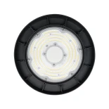GLOBOSTAR® INDUSTRY 61501 Βιομηχανικό Φωτιστικό Καμπάνα High Bay UFO LED 150W 22500lm SDCM<5 90° AC 85-265V Αδιάβροχο IP65 IK08 Φυσικό Λευκό 5000K - 275 x Sanan Opto SMD Chip & TÜV SÜD Driver - Μαύρο Χυτό Αλουμίνιο - Μ26.5 x Π26.5 x Υ15cm - 5 Χρόνια Εγγύη