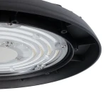 GLOBOSTAR® INDUSTRY 61501 Βιομηχανικό Φωτιστικό Καμπάνα High Bay UFO LED 150W 22500lm SDCM<5 90° AC 85-265V Αδιάβροχο IP65 IK08 Φυσικό Λευκό 5000K - 275 x Sanan Opto SMD Chip & TÜV SÜD Driver - Μαύρο Χυτό Αλουμίνιο - Μ26.5 x Π26.5 x Υ15cm - 5 Χρόνια Εγγύη