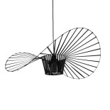 GloboStar® LUMINOVA 61466 Μοντέρνο Κρεμαστό Φωτιστικό Πλέγμα Μονόφωτο 1 x E27 IP20 Μαύρο Ύφασμα με Μαύρο Μέταλλο - Μ80 x Π80 x Υ30cm