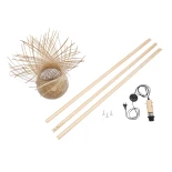 GLOBOSTAR® POPPY 01984 Boho Επιδαπέδιο Φωτιστικό με Ντουί 1 x E27 AC 220-240V IP20 - Μπεζ - Μ58 x Π58 x Υ168cm