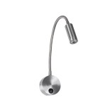 GloboStar® GOOSE 61691 Φωτιστικό Τοίχου - Απλίκα LED 3W 300lm 36° AC 220-240V IP20 Θερμό Λευκό 2700K Ασημί Αλουμίνιο - Μ6.5 x Π22.5 x Υ23cm - 2 Xρόνια Εγγύηση