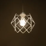 GloboStar® VORTEX 203-0001 Mοντέρνο Κρεμαστό Φωτιστικό Πλέγμα Μονόφωτο 1 x E27 IP20 Λευκό Μέταλλο - Μ23.5 x Π23.5 x Υ20cm