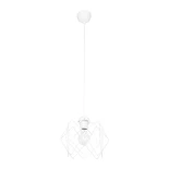 GloboStar® VORTEX 203-0001 Mοντέρνο Κρεμαστό Φωτιστικό Πλέγμα Μονόφωτο 1 x E27 IP20 Λευκό Μέταλλο - Μ23.5 x Π23.5 x Υ20cm
