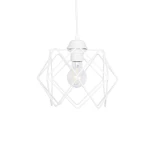 GloboStar® VORTEX 203-0001 Mοντέρνο Κρεμαστό Φωτιστικό Πλέγμα Μονόφωτο 1 x E27 IP20 Λευκό Μέταλλο - Μ23.5 x Π23.5 x Υ20cm