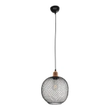 GLOBOSTAR® WIRE 203-0004 Μοντέρνο Κρεμαστό Φωτιστικό Οροφής με Ντουί 1 x E27 AC 220-240V IP20 - Μαύρο & Χάλκινο - Μ25 x Π25 x Υ30cm