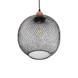 GLOBOSTAR® WIRE 203-0004 Μοντέρνο Κρεμαστό Φωτιστικό Οροφής με Ντουί 1 x E27 AC 220-240V IP20 - Μαύρο & Χάλκινο - Μ25 x Π25 x Υ30cm