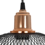 GLOBOSTAR® WIRE 203-0004 Μοντέρνο Κρεμαστό Φωτιστικό Οροφής με Ντουί 1 x E27 AC 220-240V IP20 - Μαύρο & Χάλκινο - Μ25 x Π25 x Υ30cm