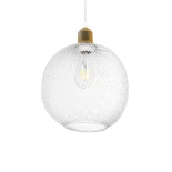 GLOBOSTAR® WIRE 203-0005 Μοντέρνο Κρεμαστό Φωτιστικό Οροφής με Ντουί 1 x E27 AC 220-240V IP20 - Λευκό & Χρυσό - Μ25 x Π25 x Υ30cm