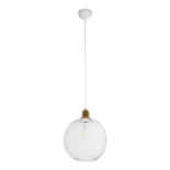 GLOBOSTAR® WIRE 203-0005 Μοντέρνο Κρεμαστό Φωτιστικό Οροφής με Ντουί 1 x E27 AC 220-240V IP20 - Λευκό & Χρυσό - Μ25 x Π25 x Υ30cm
