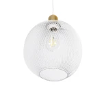 GLOBOSTAR® WIRE 203-0005 Μοντέρνο Κρεμαστό Φωτιστικό Οροφής με Ντουί 1 x E27 AC 220-240V IP20 - Λευκό & Χρυσό - Μ25 x Π25 x Υ30cm