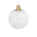 GLOBOSTAR® WIRE 203-0005 Μοντέρνο Κρεμαστό Φωτιστικό Οροφής με Ντουί 1 x E27 AC 220-240V IP20 - Λευκό & Χρυσό - Μ25 x Π25 x Υ30cm