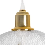 GLOBOSTAR® WIRE 203-0005 Μοντέρνο Κρεμαστό Φωτιστικό Οροφής με Ντουί 1 x E27 AC 220-240V IP20 - Λευκό & Χρυσό - Μ25 x Π25 x Υ30cm